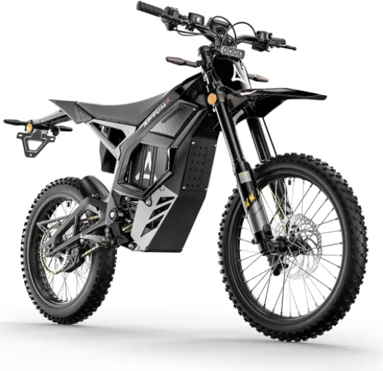 Aptum AP-8F Moto cross électrique pour adultes, moto tout-terrain 72 V 40 Ah, autonomie 120 km, roues 19"/18", freins hydrauliques à 4 pistons, IP65 E-bike (noir)