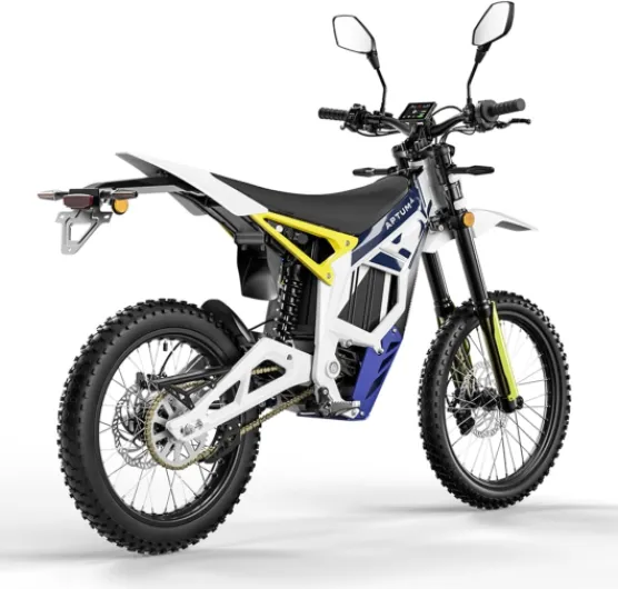 Cysum Aptum Ap-8F Moto Électrique Pour Adultes, Ici De Cross Électrique De 19 Pouces Avec Batterie Au Lithium De 72 V 40 Ah, Autonomie De 120 Km, Moteur De 10 Kw De Pointe, 410 Nm E-Moto (blanc)