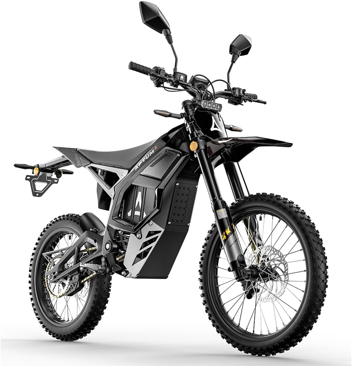 Cysum Aptum Ap-8F Vélo Électrique Homme, 19'' Moto Électrique Adultes avec Batterie 72 V 40 Ah, Autonomie De 120 Km, Freins Hydrauliques, Moto Cross Électrique Noir