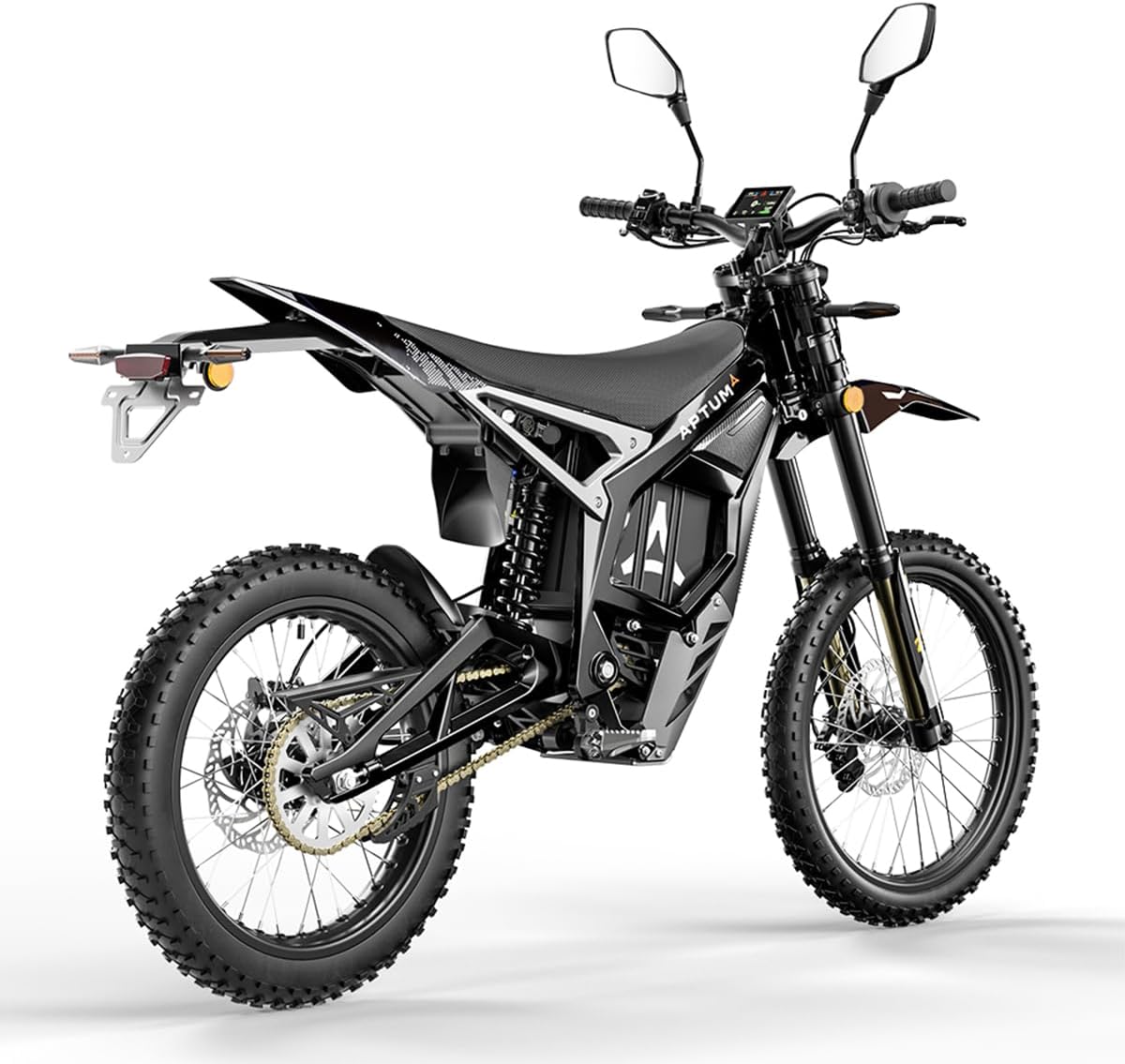 Cysum Aptum AP-8F Dirt Bike électrique pour adultes, moto électrique de 19" avec batterie au lithium 72 V 40 Ah, autonomie de 120 km, moteur de crête 10 kW, vélo électrique 410 Nm