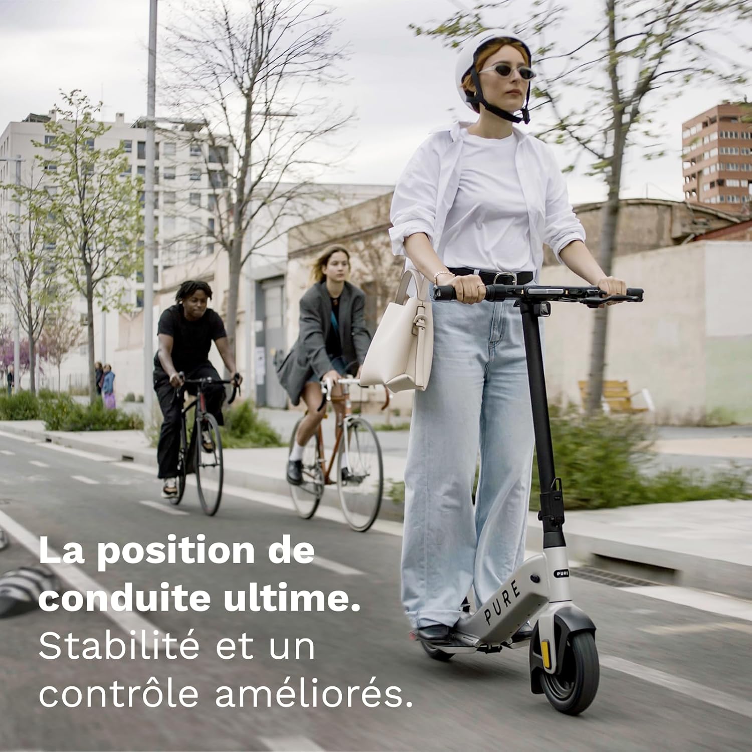 Pure Advance Flex Trottinette Electrique Adulte - Position de Conduite Ultime, Scooter Électrique Grande Autonomie 40km, Moteur 710W, Légère et Pliable Trottinette, Pneus 10 Pouces sans Chambre à Air Gris Mercure