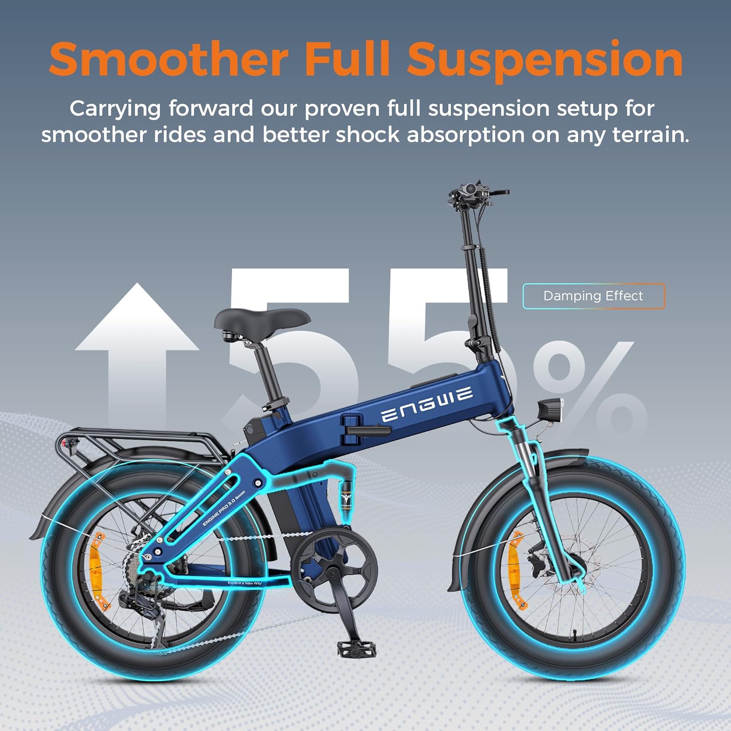 E Bike Vélo Pliable, Batterie 48 V 15 Ah Jusqu'À 130 km, Capteur De Couple Et Conception Pliable avec Freins Hydrauliques Et Application pour Tous Les Terrains, Engine Pro 3.0 Boost Noir