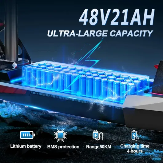 Trotinette Electrique Adulte 50km App Intelligent Trottinette Électrique Adulte Kick Scooter Suspension Double à l'avant et à l'arrière x9