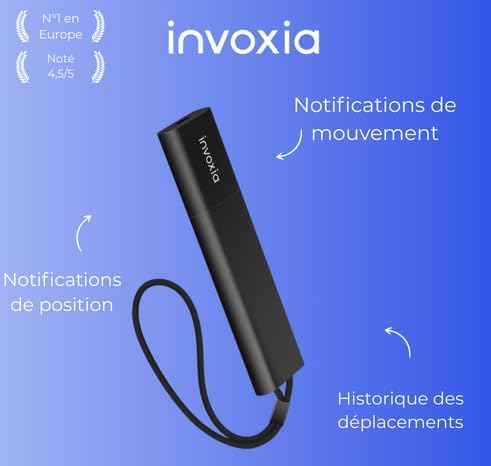 Invoxia Tracker GPS Pro - Localisation en Temps Réel - 1 an d'abonnement Inclus - pour Voitures, Motos, Enfants - Alertes de Mouvement et d’Inclinaison - Réseau 4G LTE-M - Jusqu’à 3 Mois d’autonomie Abonnement 1 an