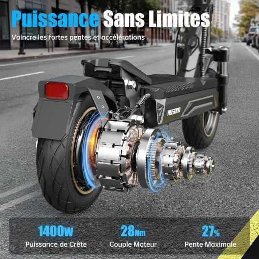 Ausom K20 Pro Trottinette Électrique Adulte, 90KM Autonomie, Pliable avec Suspension ShocFree, 10" Pneus trorinette électrique Puissant, 48V Batterie Grande Capacité, Suspension Avant et Arrière K20 PRO-Moteur Unique-NOIR