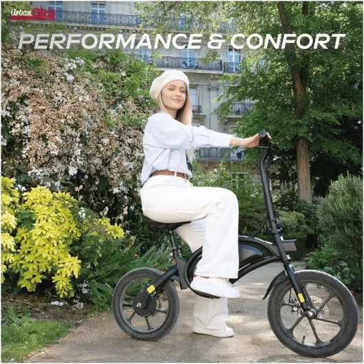 UrbanGlide Trottinette Électrique E-Bike 160 – 350W, 25 km/h, Autonomie 30 km, Pneu 16", Batterie 36V/6Ah - 15Kg
