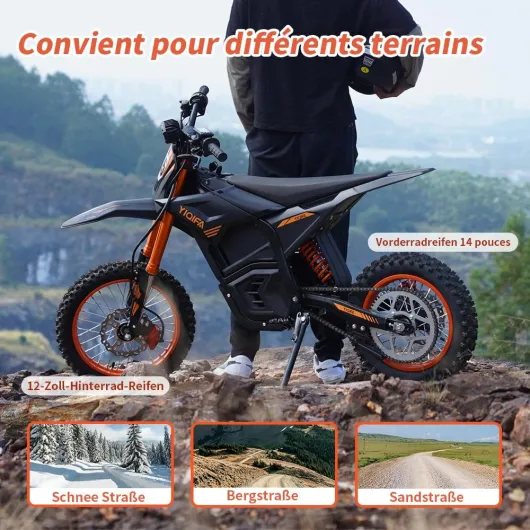 Yiqifa Haute Puissance, Moto Electrique,Moto Electrique Enfants à partir de 13 Ans,Freins à Disque, Max 120kg