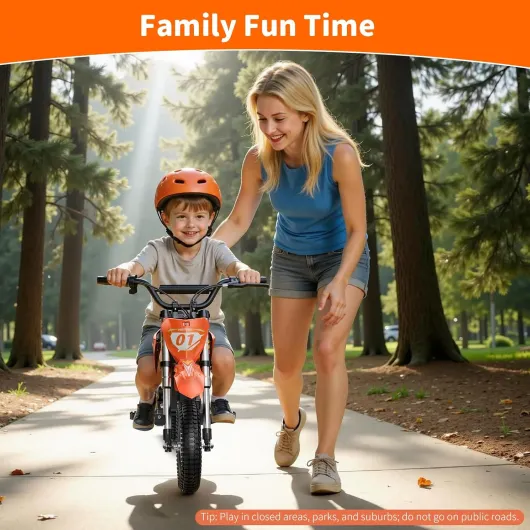 Mile Rocket 1 Moto électrique pour enfants avec moteur de 300 W, batterie 36 V, pneu tout-terrain de 12 pouces, mode vitesse 3, jusqu'à 20 km, convient aux enfants de 4 à 12 ans