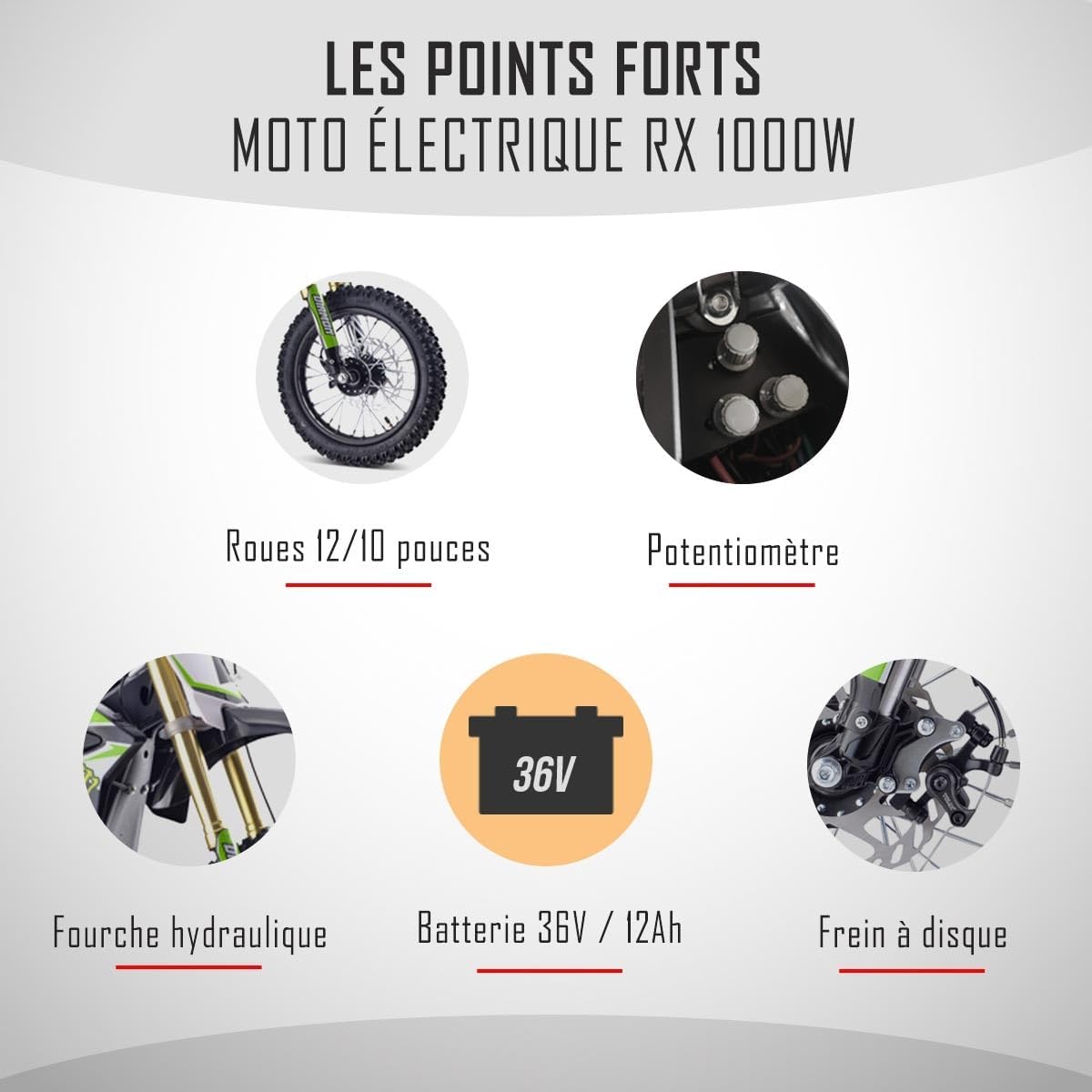 Moto Cross Électrique Enfant 1000W Orion 2025 – Mini Moto Enfant Puissante avec Suspensions Hydrauliques & Freins à Disque – Moto Électrique Tout-Terrain Enfant – Orange