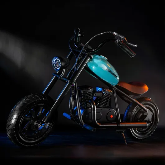 HYPER GOGO Challenger 12 Motocross Électrique pour Enfants, Moto Électrique avec Moteur 160W, Modes de Vitesse de 8/12/16 KMH, Autonomie de 16KM pour Les Enfants 6-12 Ans (Bleu)