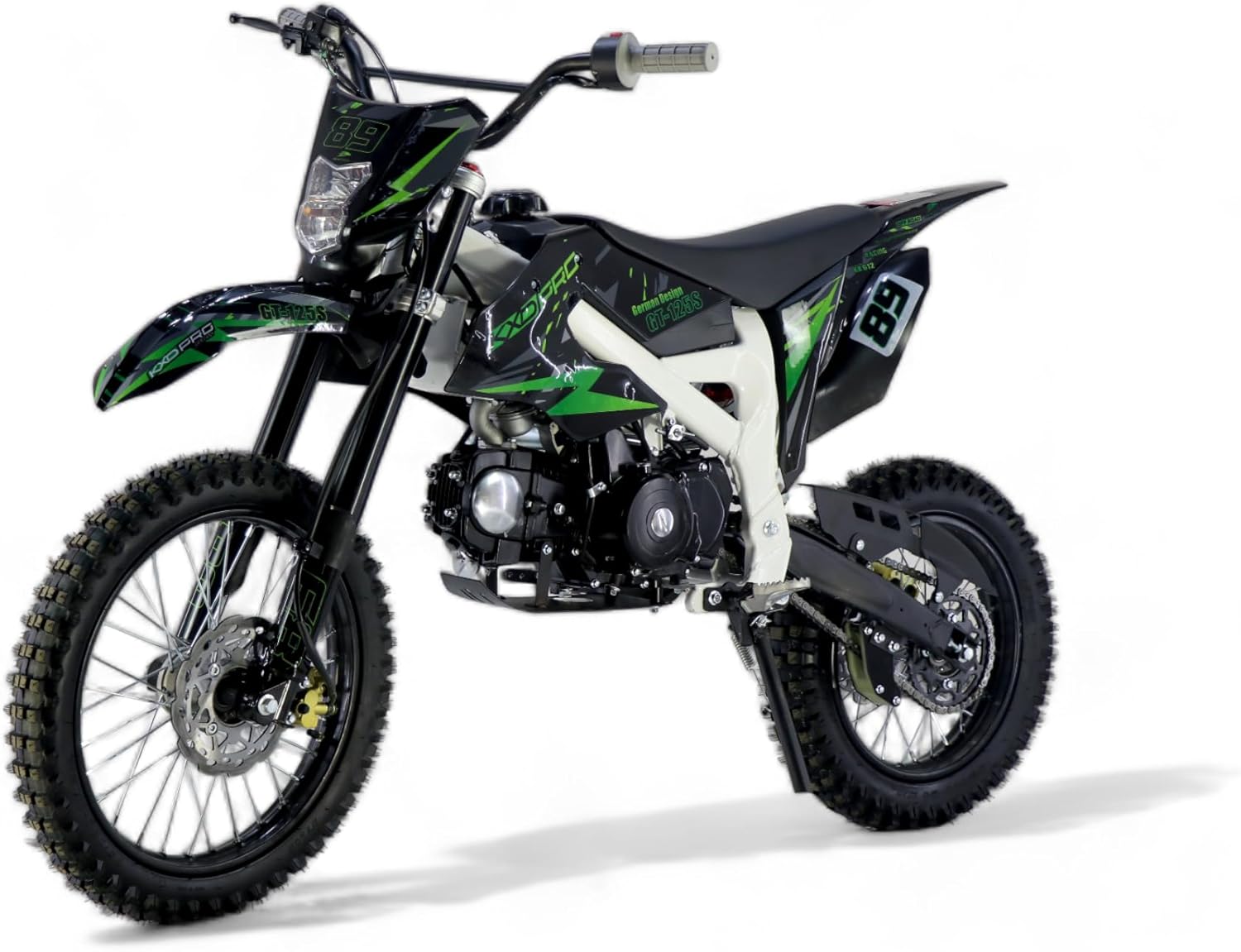 KXD 612A 17/14" 125ccm 4T Dirt Bike Dirtbike CrossBike pocket Pitbike Grün