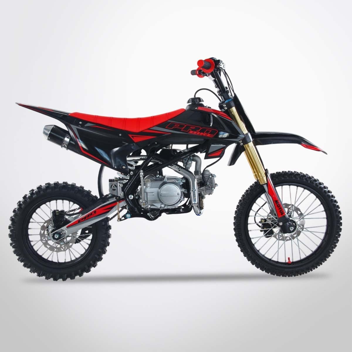PROBIKE Dirt Bike 125-S 17/14 Rouge Edition 2025 - Pit Bike Cross 125cc 9CV 4T - Suspension Totale Disques Freins - Piste Ado/Jeune Adulte