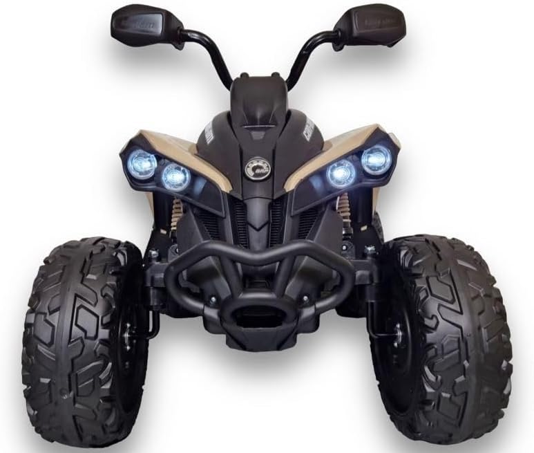 Quad Electric Enfants 24V, Can-am Renegade, Voiture Electrique Enfants 4x4, lumières LED, 24V, Moteurs 4 x 200W Batterie: 24V 7Ah, Roues Souples en EVA, (Kaki)