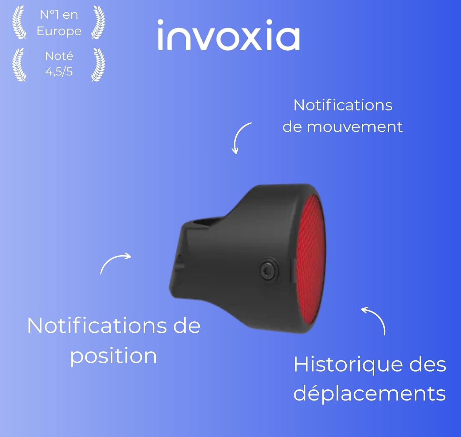 Invoxia Bike Tracker - Traceur GPS Antivol Vélo - Réflecteur avec Alertes en Temps Réel - Abonnement 3 Ans Inclus - Jusqu’à 3 Mois d’Autonomie - Discret et Léger - Étanche