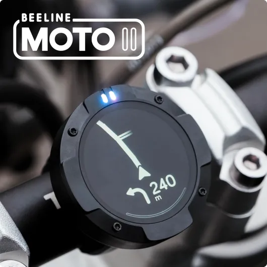 Beeline Moto II Traqueur GPS de Moto Nouvelle génération - Design Compact, Construction étanche, Affichage Simple et Batterie de 14 Heures - GPS de Moto adapté aux Gants, Parfait pour L'Aventure et