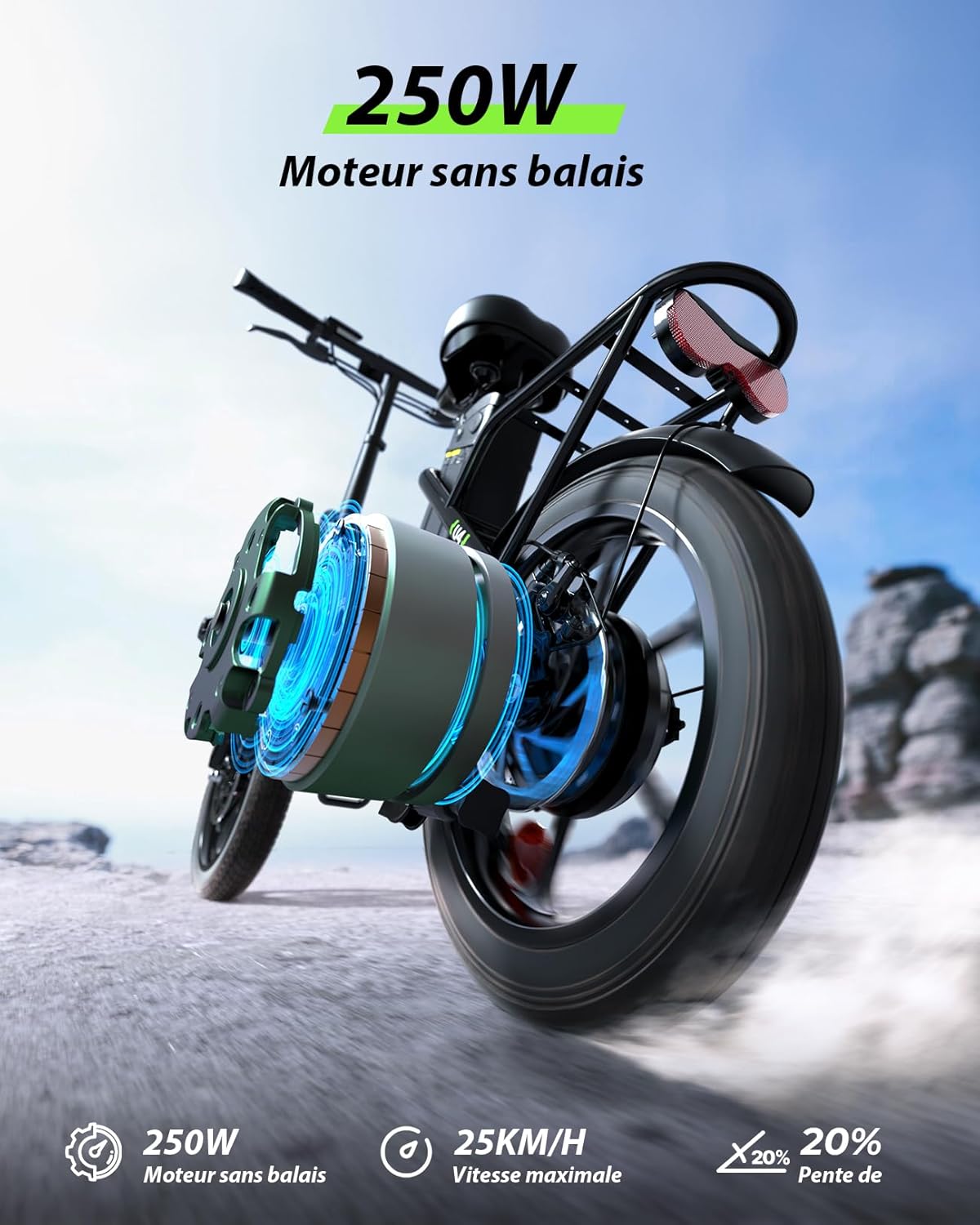 Vélo Électrique Pliable Adulte- Batterie Amovible 36V 10.4Ah - Charge Rapide 4-5H - Autonomie 56-60KM - Moteur 250W Réglementé - Freins à Disque Suspension Avant - VAE Urbain Déplacement Quotidien