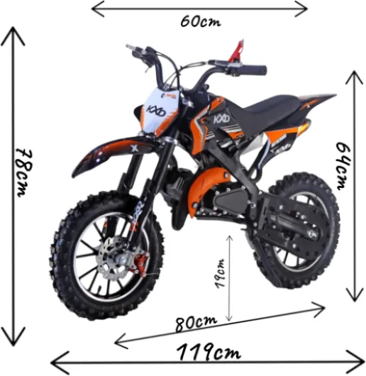 KXD 701/706/708 Blitzer 49cc Enfant 2 Temps 45km/h Dirt Bike Dirtbike CrossBike Pocket Pitbike Pocket Kids Dirt Cross Motor Moto Vélo Véhicule Enfant (Orange, KXD 701 49ccm 2Temps) Orange KXD 701A 49ccm 2Temps MOTOCROSS